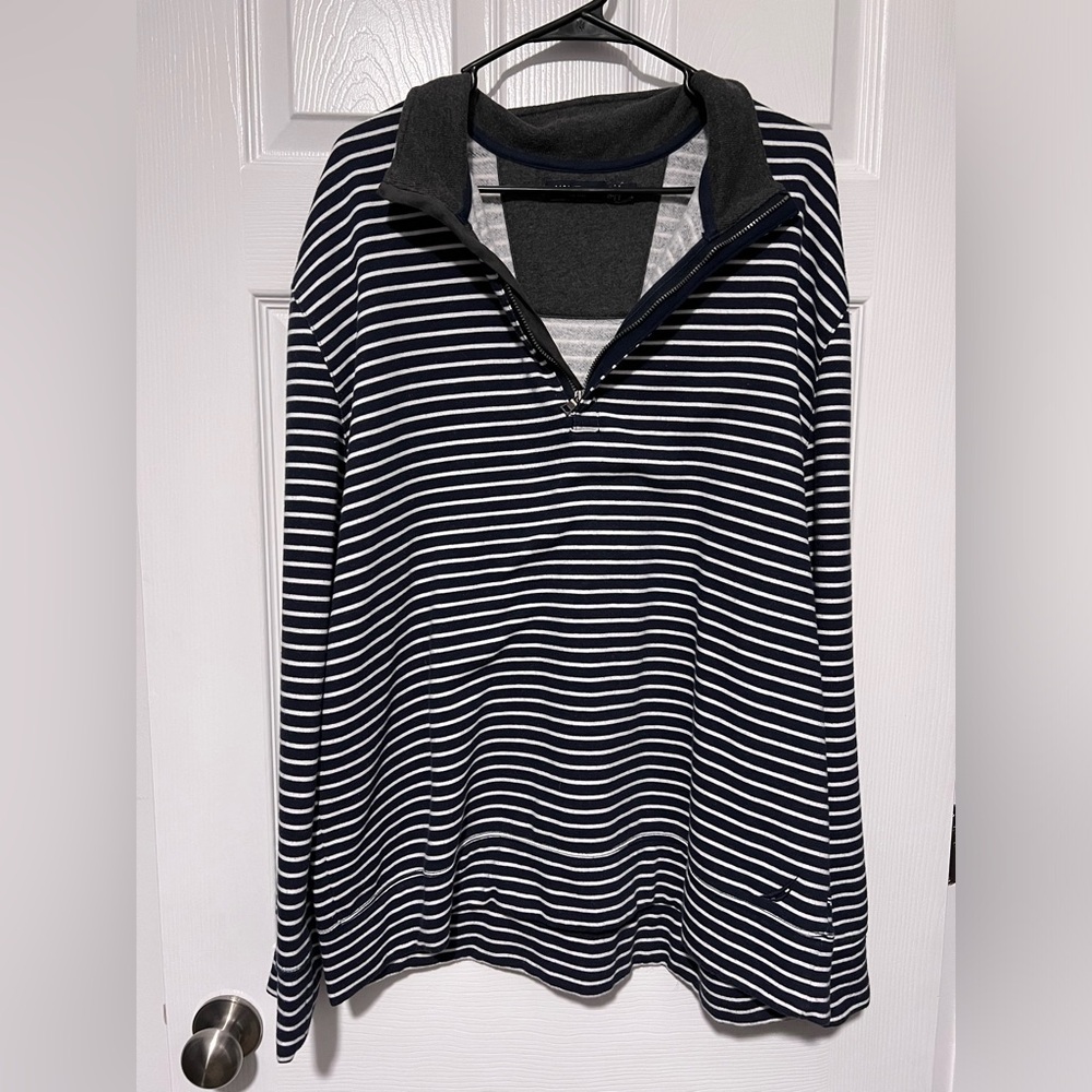 Nautica navy blue stripe quarter-zip pullover